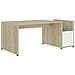 Tavolino Bianco e Rovere Sonoma 90x45x35 cm Legno Multistrato - Foto miniatura 2