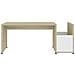 Tavolino Bianco e Rovere Sonoma 90x45x35 cm Legno Multistrato - Foto miniatura 4