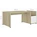 Tavolino Bianco e Rovere Sonoma 90x45x35 cm Legno Multistrato - Foto miniatura 6