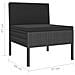 Set Divani Da Giardino 6 Pz Con Cuscini In Polyrattan Nero - Foto miniatura 6