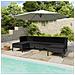 Set Divani Da Giardino 6 Pz Con Cuscini In Polyrattan Nero - Foto miniatura 1