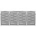 Copri Bidoni Pattume Quadruplo 276,5x77,5x112,5 cm Acciaio Inox - Foto miniatura 9