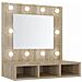 Mobile A Specchio Con Led Rovere Sonoma 60x31,5x62 Cm - Foto miniatura 2