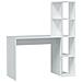 Scrivania Pittston, Scrittoio Lineare Con Libreria, Tavolo Ufficio Multiuso Salvaspazio, 110x50h136 Cm, Bianco - Foto miniatura 2