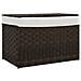 Cesto Biancheria Coperchio Marrone Scuro 55,5x35x34 Polyrattan - Foto miniatura 1
