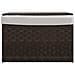 Cesto Biancheria Coperchio Marrone Scuro 55,5x35x34 Polyrattan - Foto miniatura 2