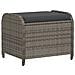 Sgabello Giardino Con Cuscino Grigio 58x46x46 Cm In Polyrattan - Foto miniatura 2