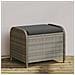 Sgabello Giardino Con Cuscino Grigio 58x46x46 Cm In Polyrattan - Foto miniatura 1