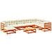 Set Divani Giardino 9 pz con Cuscini Marrone Cera Massello Pino - Foto miniatura 1