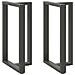 Gambe Tavolo Bar A T 2 Pz Antracite 60x35x(100-101) Cm Acciaio - Foto miniatura 1