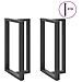 Gambe Tavolo Bar A T 2 Pz Antracite 60x35x(100-101) Cm Acciaio - Foto miniatura 3