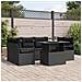 Set divano da giardino  7 pezzi con cuscini Polyrattan nero, Divano da giardino a 2 posti  con spazio di stoccaggio e cuscini Polyrattan nero - Foto miniatura 2