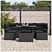 Set divano da giardino  7 pezzi con cuscini Polyrattan nero, Divano da giardino a 2 posti  con spazio di stoccaggio e cuscini Polyrattan nero - Foto miniatura 3