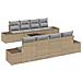 Set Divano da Giardino a 7 Pezzi con Cuscini Beige Polyrattan - Foto miniatura 1