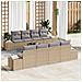 Set Divano da Giardino a 7 Pezzi con Cuscini Beige Polyrattan - Foto miniatura 2