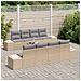 Set Divano da Giardino a 7 Pezzi con Cuscini Beige Polyrattan - Foto miniatura 3