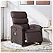 Poltrona Massaggio Reclinabile Elettrica Marrone Scuro Tessuto - Foto miniatura 2