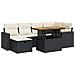 Set Divani da Giardino con Cuscini 8 pz Nero Polyrattan Acacia - Foto miniatura 1