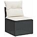 Set Divani da Giardino con Cuscini 8 pz Nero Polyrattan Acacia - Foto miniatura 4