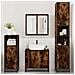 Set Mobili da Bagno 4 pz Rovere Fumo in Legno Multistrato - Foto miniatura 3