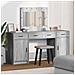 Tavolo da Trucco 3 pcs Grigio 40 x 41 x 75 cm Legno multistrato - Foto miniatura 2