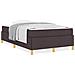 Letto a molle Bianco e Marrone Scuro 120 x 200 cm Poliestere - Foto miniatura 4