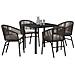 Set da Pranzo per Giardino 5 pcs Marrone Poly Rattan - Foto miniatura 3