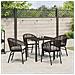 Set da Pranzo per Giardino 5 pcs Marrone Poly Rattan - Foto miniatura 4