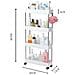 Carrello Salvaspazio Stretto A 4 Ripiani - Mobile Con Ruote Per Cucina, Bagno E Lavanderia - Foto miniatura 2