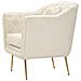Poltrona Budapest Con Cuscino In Ferro E Tessuto Crema 88x83x91 Cm - Foto miniatura 3