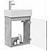 Mobile bagno con rubinetto Grigio Cemento 45,5 x 22,5 x 84 cm - Foto miniatura 3