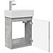 Mobile bagno con rubinetto Grigio Cemento 45,5 x 22,5 x 84 cm - Foto miniatura 4