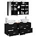 Set di mobili per il bagno 4 pcs Rovere Nero - Foto miniatura 3