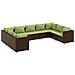 Set Divani da Giardino 9 pz con Cuscini in Polyrattan Marrone - Foto miniatura 1