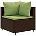 Set Divani da Giardino 9 pz con Cuscini in Polyrattan Marrone - Foto miniatura 3