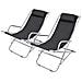 Sedie a Sdraio Reclinabili Set 2 pz Nero in Acciaio 69x61x94 cm - Foto miniatura 1