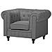 Set Divano E Poltrona 4 Posti In Tessuto Grigio Chesterfield - Foto miniatura 14