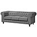 Set Divano E Poltrona 4 Posti In Tessuto Grigio Chesterfield - Foto miniatura 8