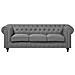 Set Divano E Poltrona 4 Posti In Tessuto Grigio Chesterfield - Foto miniatura 12