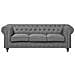 Set Divano E Poltrona 4 Posti In Tessuto Grigio Chesterfield - Foto miniatura 17