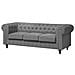 Set Divano E Poltrona 4 Posti In Tessuto Grigio Chesterfield - Foto miniatura 13