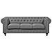 Set Divano E Poltrona 4 Posti In Tessuto Grigio Chesterfield - Foto miniatura 10