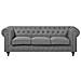 Set Divano E Poltrona 4 Posti In Tessuto Grigio Chesterfield - Foto miniatura 7