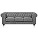 Set Divano E Poltrona 4 Posti In Tessuto Grigio Chesterfield - Foto miniatura 5