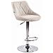 Sgabello Design LAZIO in Tessuto - Sedia Cucina Girevole e Regolabile (83-104 cm) con Poggiapiedi I Sgabello Bar Imbottito Crema - Foto miniatura 1