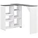 Tavolo da Bar con Scaffale Mobile Bianco 138x39x110 cm - Foto miniatura 1