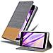 Custodia Compatibile Con Sony Xperia Z1 Compact In Grigio Chiaro Marrone - Coperchio Protettiva Con Chiusura Magnetica, Funzione Stand E Tasca Per Le Carte - Foto miniatura 1