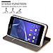 Custodia Compatibile Con Sony Xperia Z1 Compact In Grigio Chiaro Marrone - Coperchio Protettiva Con Chiusura Magnetica, Funzione Stand E Tasca Per Le Carte - Foto miniatura 3