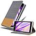 Custodia Compatibile Con Sony Xperia Z1 Compact In Grigio Chiaro Marrone - Coperchio Protettiva Con Chiusura Magnetica, Funzione Stand E Tasca Per Le Carte - Foto miniatura 4
