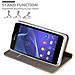 Custodia Compatibile Con Sony Xperia Z1 Compact In Grigio Chiaro Marrone - Coperchio Protettiva Con Chiusura Magnetica, Funzione Stand E Tasca Per Le Carte - Foto miniatura 8